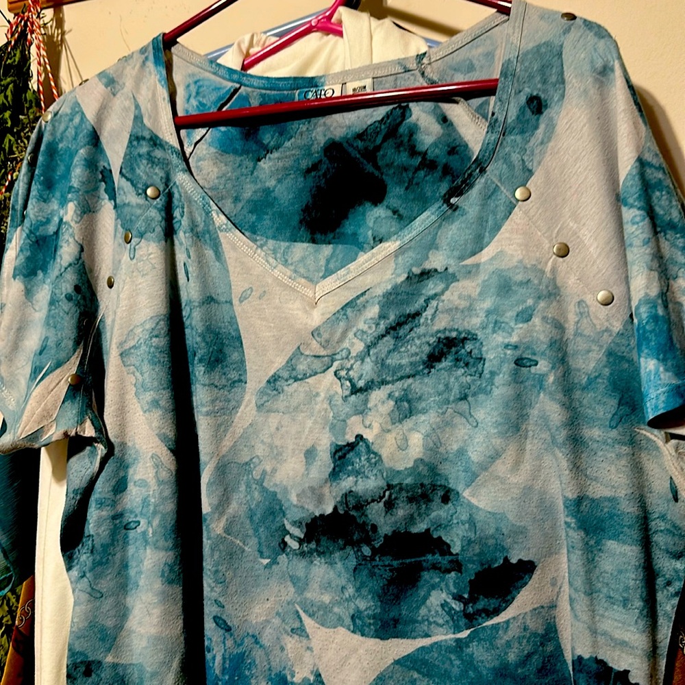 Cato 16/18  multi teal colored top
